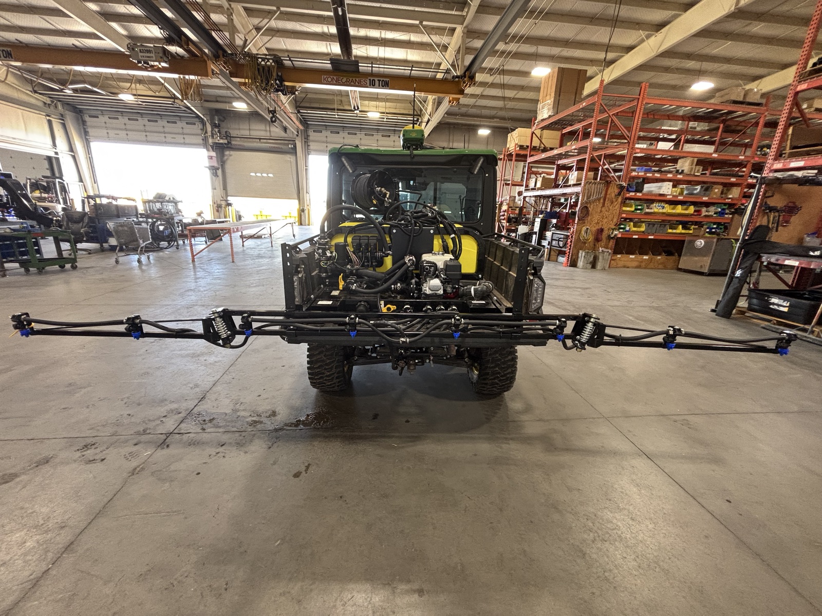 Spraying equipment in a shop